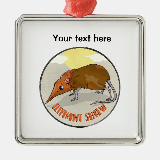Elephant Shrew Metalen Ornament (Voorkant)