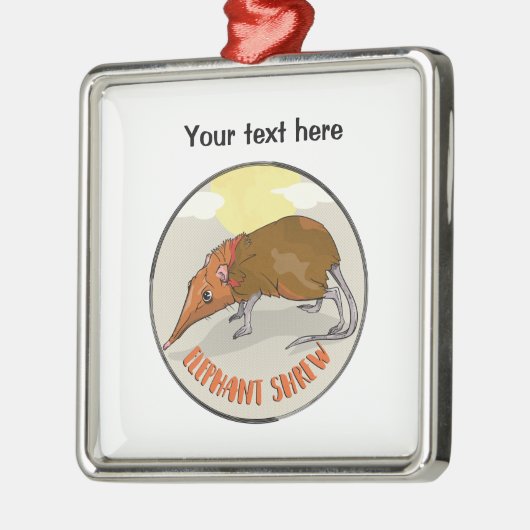 Elephant Shrew Metalen Ornament (Links)