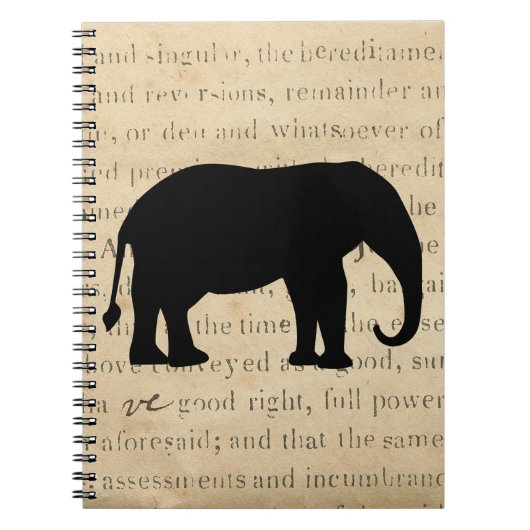 Elephant Silhouette 1860's Document Notitieboek (Voorkant)