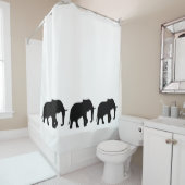 Elephant Silhouette Black + uw ideeën Douchegordijn (In situ)
