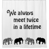 Elephant Silhouette black & zebra strepen Douchegordijn (Voorkant)