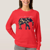 Elephant Silhouette Daisy Inspirerend Hipster T-shirt (Voorkant)