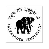 Elephant Silhouette Library Book Name #2 Zelfinktende Stempel (Design)