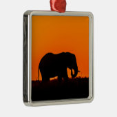 Elephant silhouette metalen ornament (Rechts)