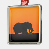 Elephant silhouette metalen ornament (Links)