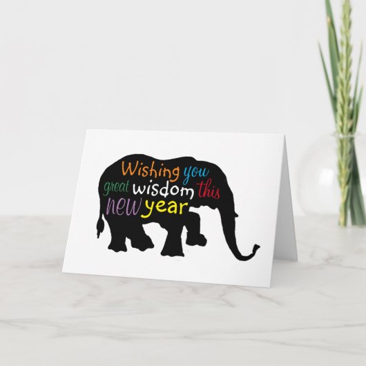Elephant Silhouette - om het even welke kleur - Kaart (Voorkant)