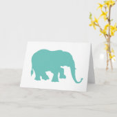 Elephant Silhouette - om het even welke kleur - Kaart (Gele Bloem)