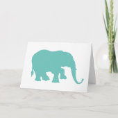 Elephant Silhouette - om het even welke kleur - Kaart (Voorkant)