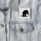 Elephant Silhouette Vierkante Button 5,1 Cm (In situ)
