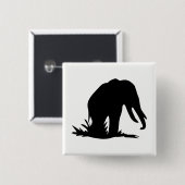 Elephant Silhouette Vierkante Button 5,1 Cm (Voorkant /achterkant)