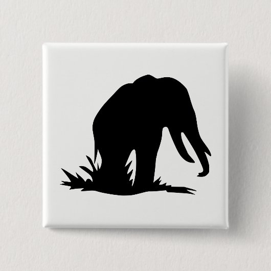 Elephant Silhouette Vierkante Button 5,1 Cm (Voorkant)
