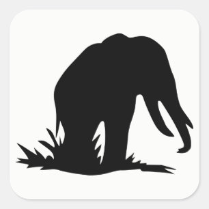 Elephant Silhouette Vierkante Sticker