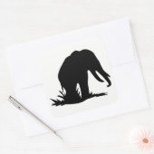 Elephant Silhouette Vierkante Sticker (Envelop)
