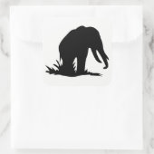 Elephant Silhouette Vierkante Sticker (Tas)