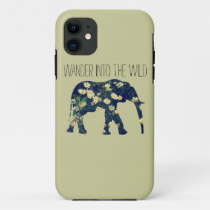 Elephant Silhouette Wanderlust Daisy Hipster Girly iPhone 11 Hoesje