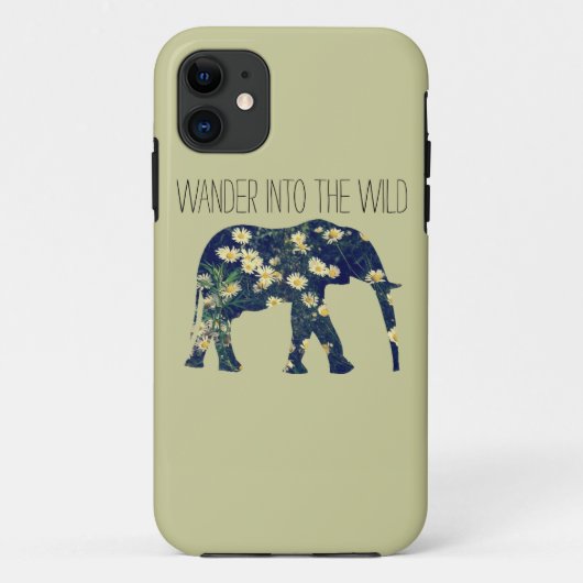 Elephant Silhouette Wanderlust Daisy Hipster Girly Case-Mate iPhone Case (Achterkant)