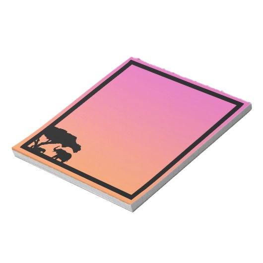 Elephant Silhouettes op Sunset Notitieblok (Linkerzijde)