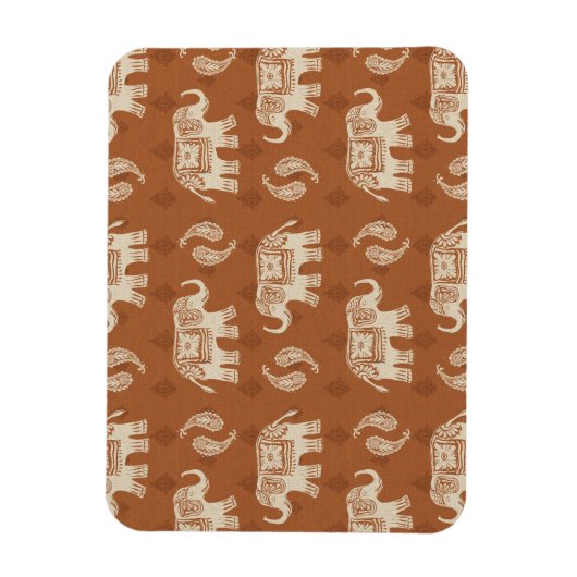 Elephant Sinaasappel Caravan Pattern Magneet (Verticaal)