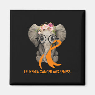 Elephant Sinaasappel Ribbon Leukemia Cancer Awaren Magneet