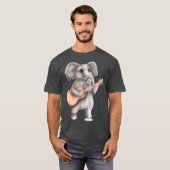 Elephant Singar Guitar Player Musician Cute T-shirt (Voorkant volledig)