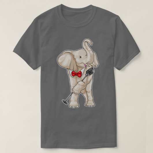 Elephant Singer Microfoon Muziek T-shirt (Design voorkant)