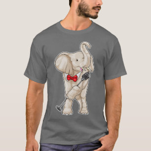 Elephant Singer Microfoon Muziek T-shirt