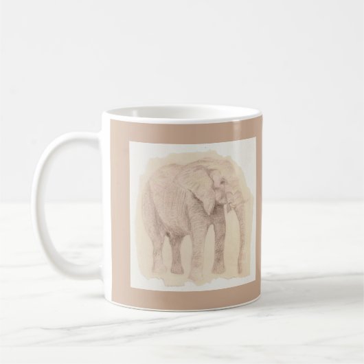 Elephant Sketch Art Koffiemok (Links)