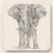 Elephant Sketch Bier Onderzetter (Voorkant)