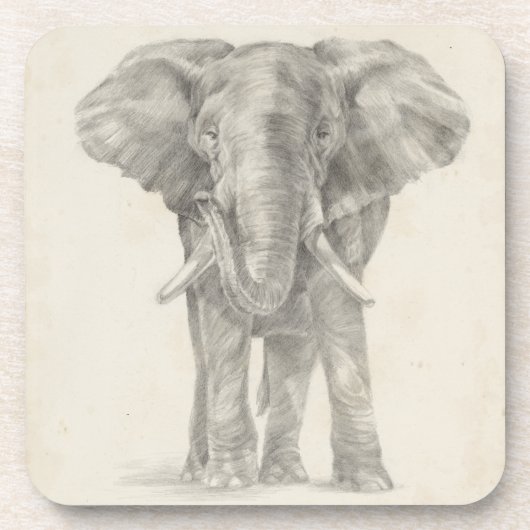 Elephant Sketch Bier Onderzetter (Voorkant)