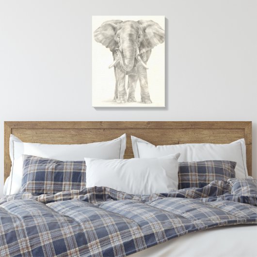 Elephant Sketch Canvas Afdruk (Insitu (Slaapkamer))