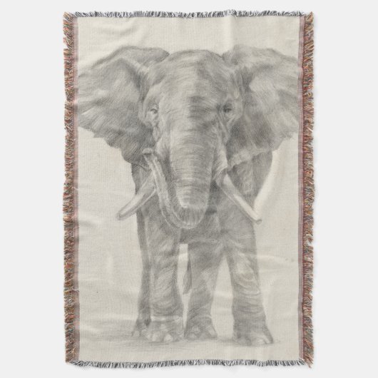 Elephant Sketch Deken (Voorkant Verticaal)