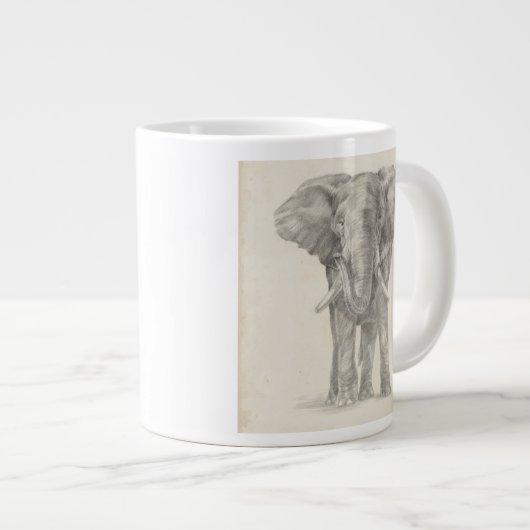 Elephant Sketch Grote Koffiekop (Voorkant rechts)