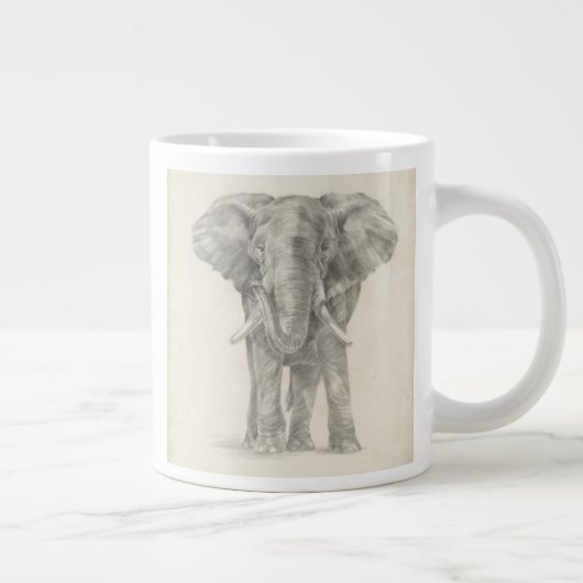 Elephant Sketch Grote Koffiekop (Rechts)