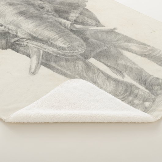 Elephant Sketch Sherpa Deken (3/4)