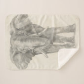 Elephant Sketch Sherpa Deken (Voorkant (horizontaal))