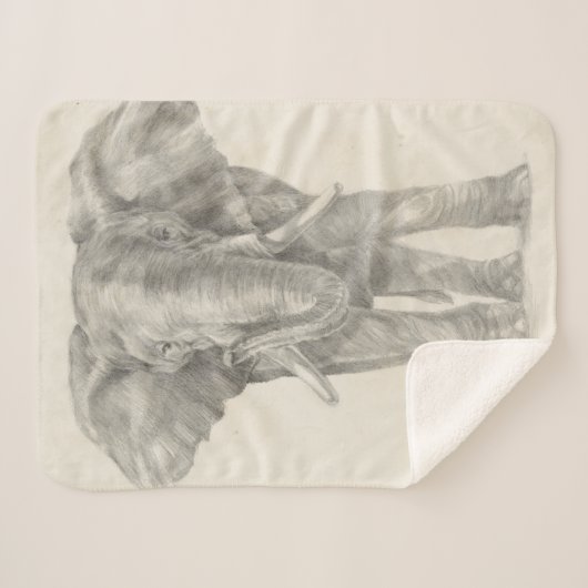Elephant Sketch Sherpa Deken (Voorkant (horizontaal))