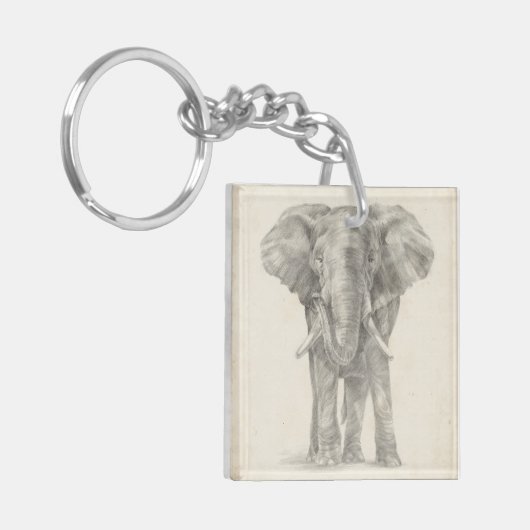 Elephant Sketch Sleutelhanger (Voorkant Links)