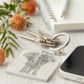Elephant Sketch Sleutelhanger (Voorkant Rechts)