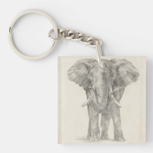 Elephant Sketch Sleutelhanger (Voorkant)