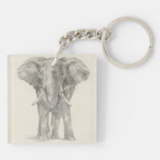 Elephant Sketch Sleutelhanger (Achterkant)