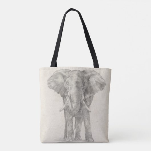 Elephant Sketch Tote Bag (Achterkant)