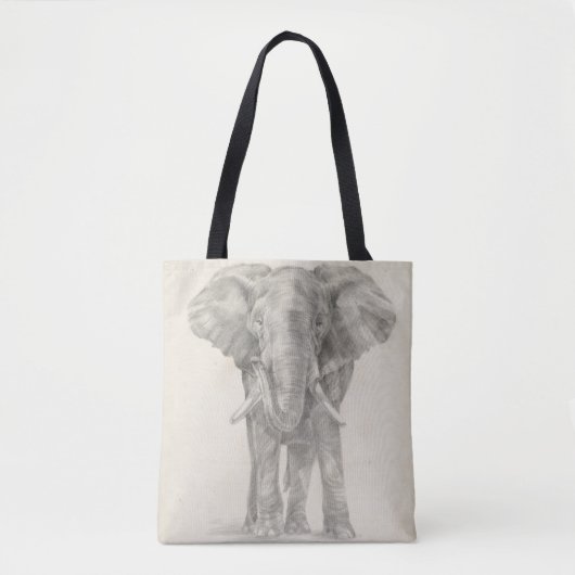 Elephant Sketch Tote Bag (Voorkant)