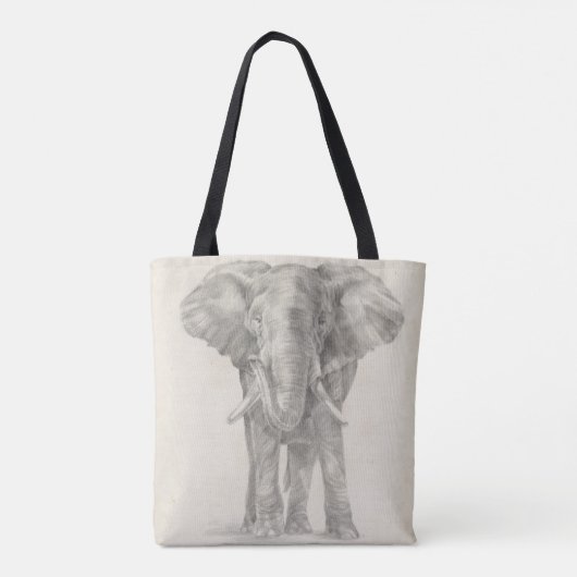 Elephant Sketch Tote Bag (Achterkant)