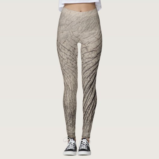 Elephant Skin Print Grijze Leggings & Yogabroek (Voorkant)
