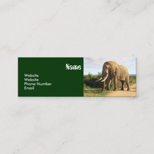 Elephant Skinny Business Card-template Mini Visitekaartje (Voorkant)