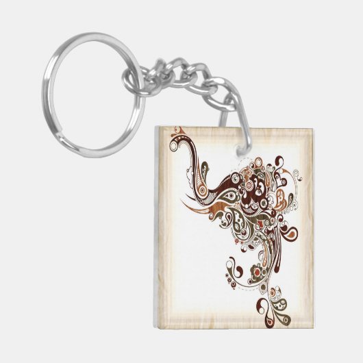 Elephant Sleutelhanger Abstract Spiral Artwork (Voorkant Links)