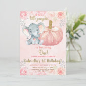 Elephant snoepje op 1 verjaardag. kaart (Staand voorkant)