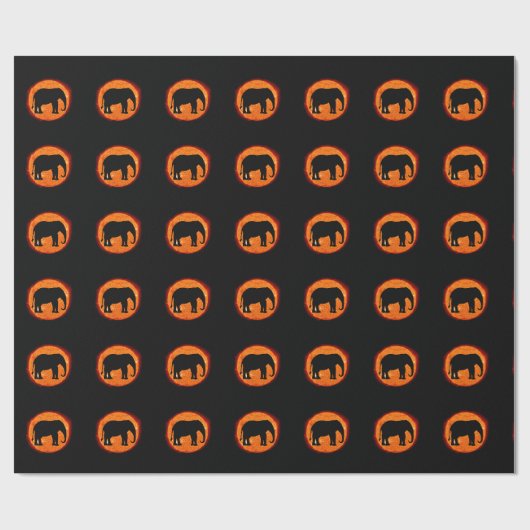 Elephant Solar Eclipse Cadeaupapier (Vlak)