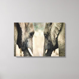 Elephant Soulmates Canvas Afdruk