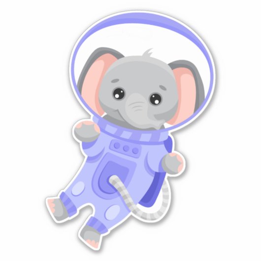 Elephant Space Astronaut Sticker (Voorkant)